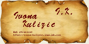 Ivona Kulizić vizit kartica